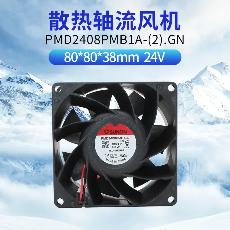 Original SUNON PMD2408PMB1A-2GN 24V 9.6W 8cm DC Axial Cooling Fan for Electronic Equipment