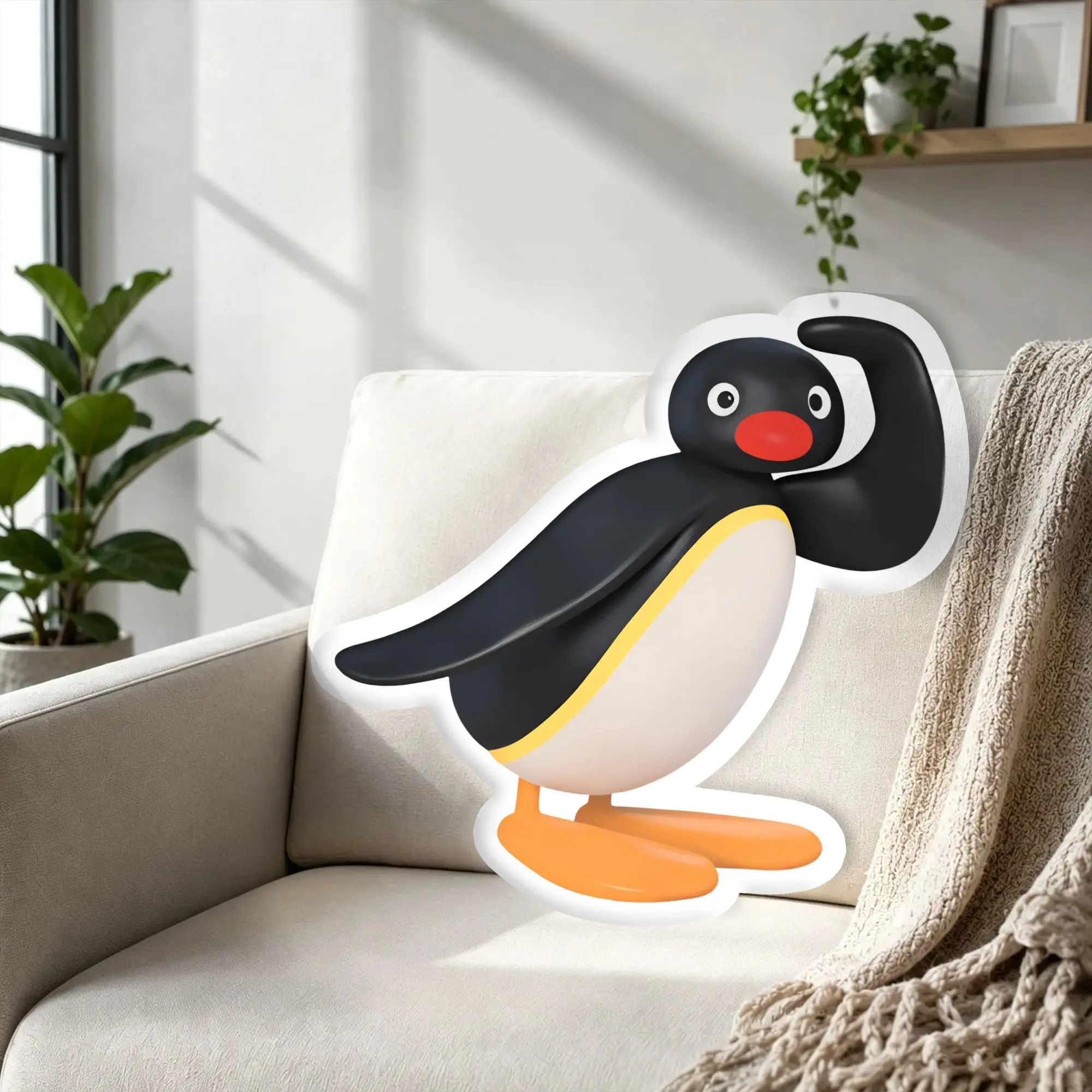 P-Pingus Pillow Cushion Double Sided Cartoon Movie Penguin Animal Cushions Bedroom Bed Sofa Personalized Plush Pillows for Sofa
