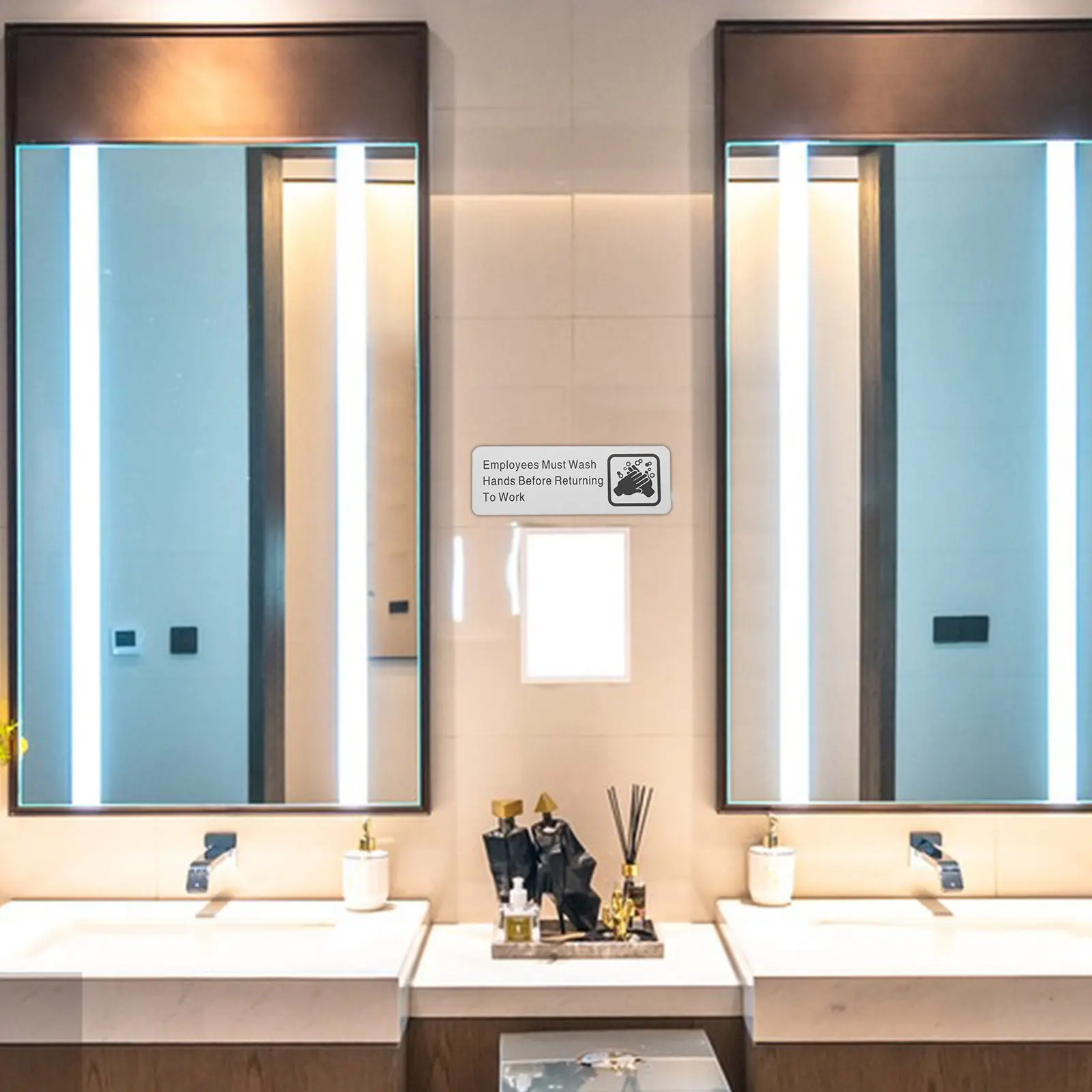 Metal Bathroom Hand Washing Sign For Bathroom Door Sign Office Manager Employees Must Hands Before Returning Work
