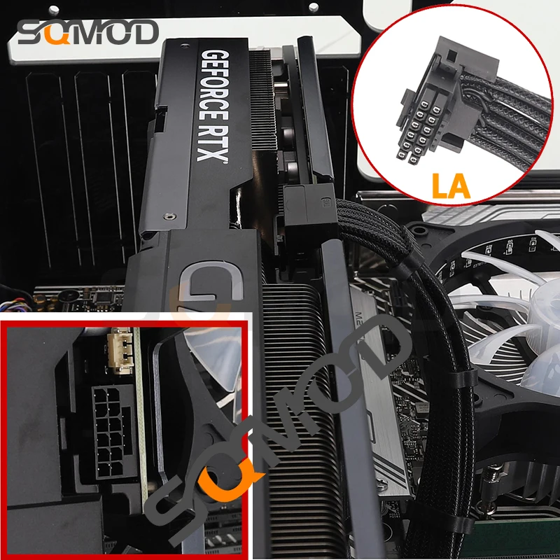 Imagem -05 - Gpu de Cotovelo de 90 Graus do Conector Vhpwr Rtx4090 Série Rtx4080 16awg 4x8pin Pci-e para 16pin 12 Plus Pci-e 5.0 12 Novo