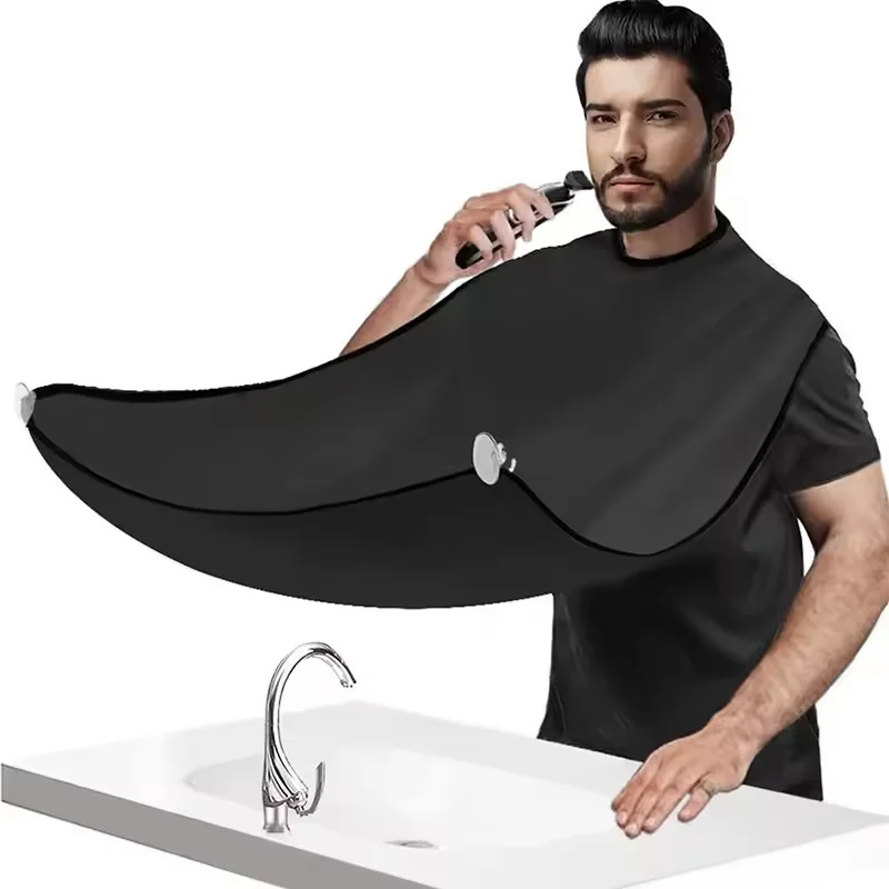 Male Shaving Aprons Creative Wall Mirror Suction Haircut Wrap Cape Home Salon Moustache Beard Shaving Apron Grooming Accessorie