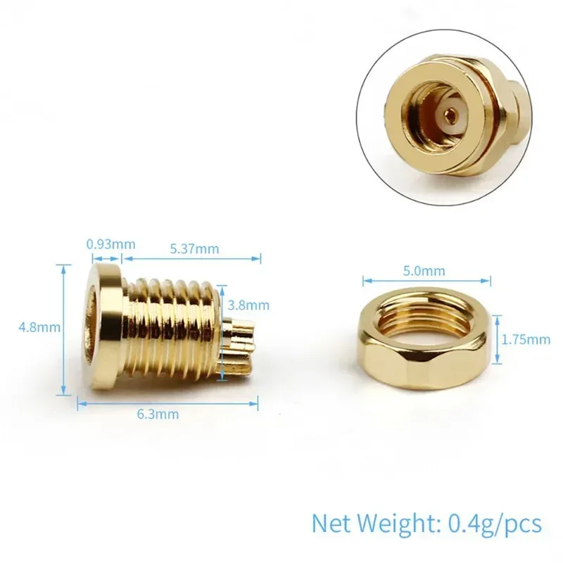 10pc MMCX Connector Earphone Female PCB Mount Pin Headphone Plug IE800 Long Short Type Beryllium Copper Wire Conector