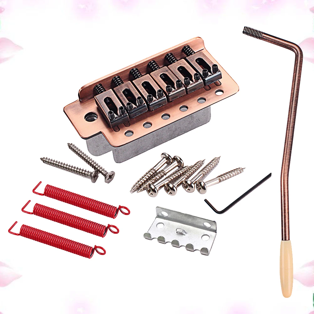 

1 Set 6 String Flat Saddle Single Tremolo Bridge System for FD ST Electric Guitar Parts Replacement (Bronze)