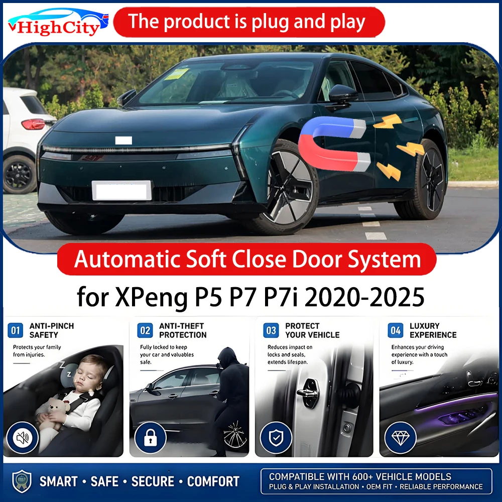 HighCity OEM Power Soft Close Door for XPeng P5 P7 P7i 2020-2025 Electric Suction Automatic Door Closing System Plug and play
