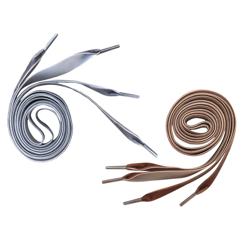 

2pcs Shoelaces For Boots Sneakers Shoelaces Loafers Flat Shoe String Shoe Lace Replacement Brown 120Cm Grey 120Cm
