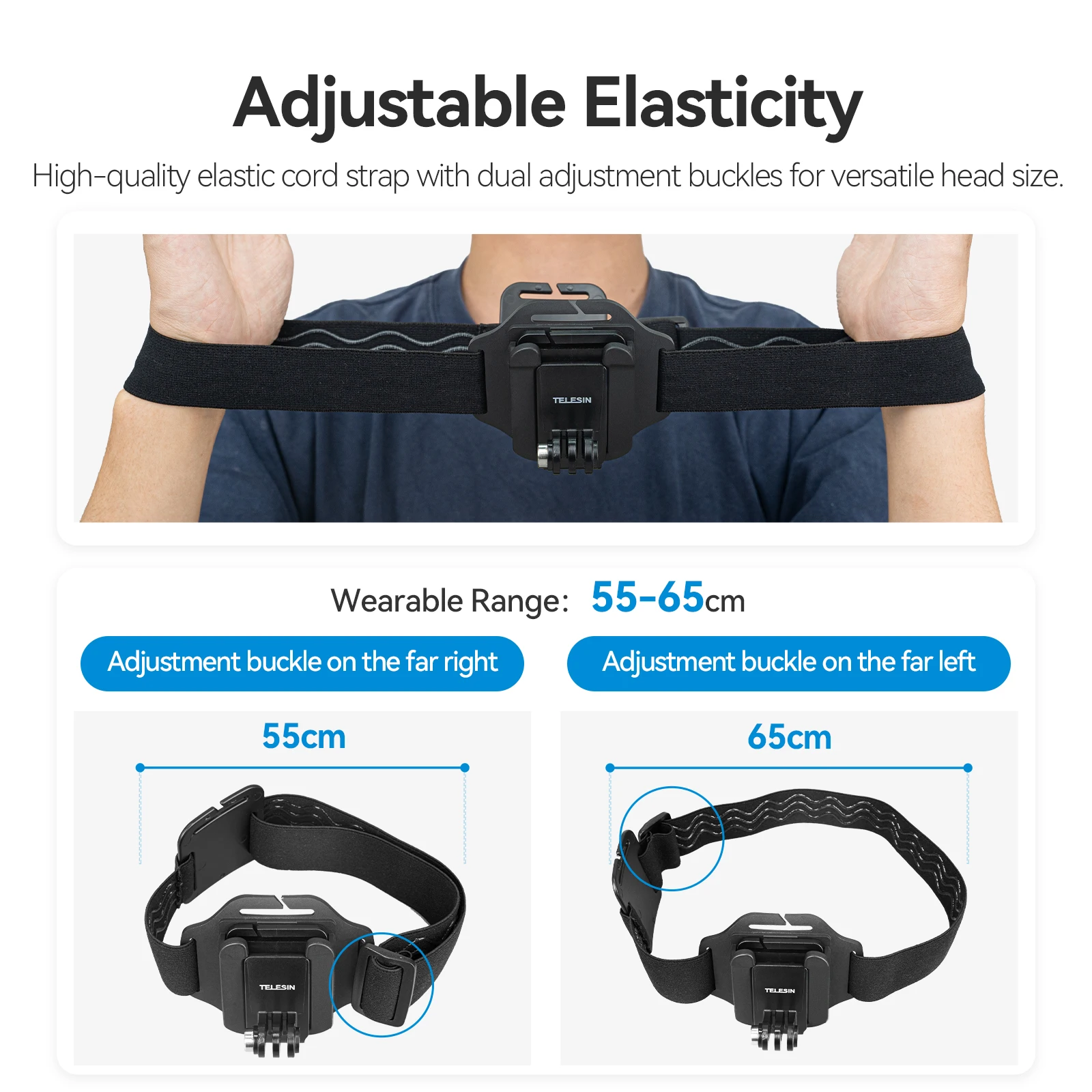 TELESIN 2 in 1 Head Strap Hat clip for Gopro hero 13 12 11 10 9 8  Accessories Head Belt Strap Mount For Insta 360 DJI OSMO  Act