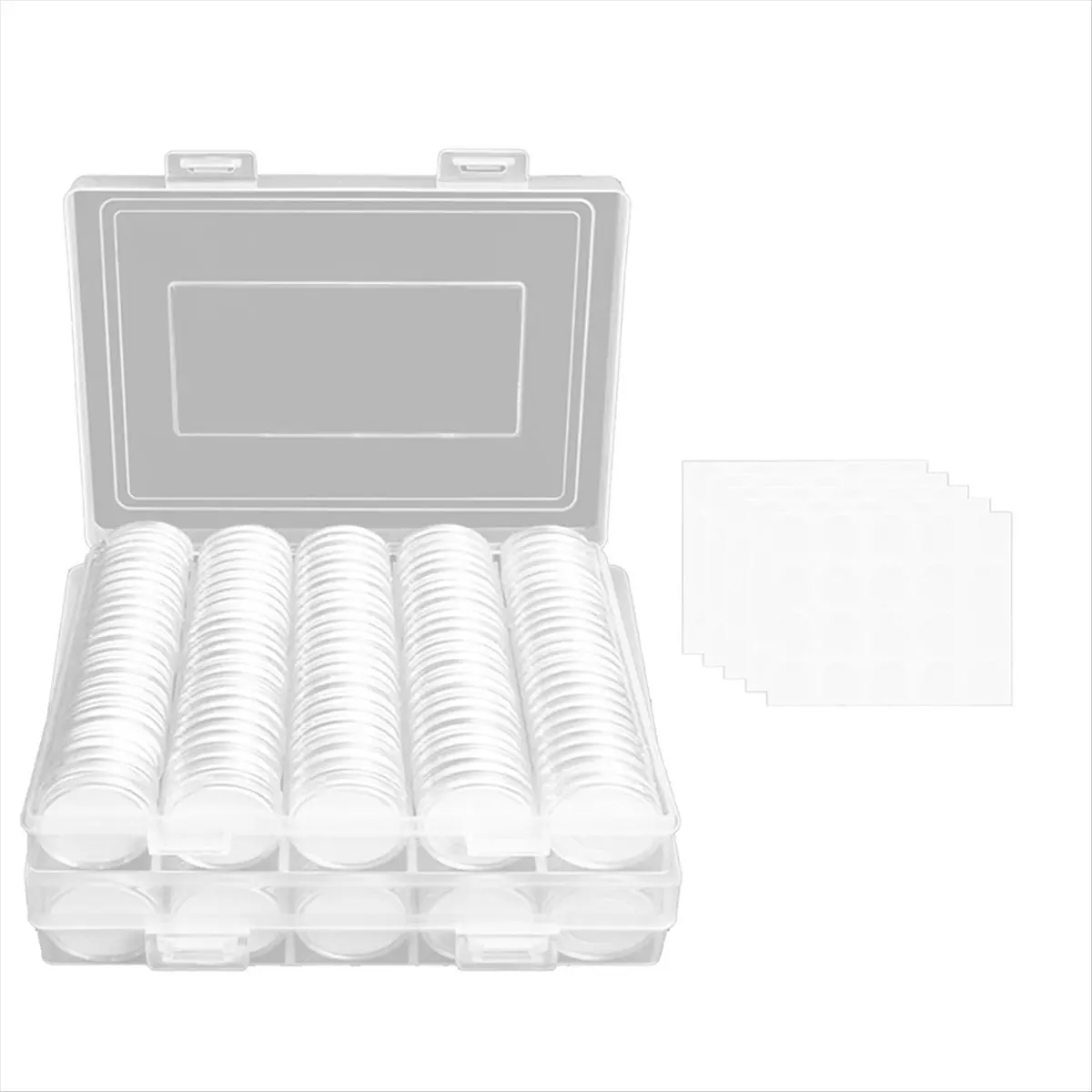 A89X 240 Pieces 30mm Coin Capsules Coin Holders for Collectors, with Foam Gasket 5 Sizes (17/20/25/27/30mm) Coin Case