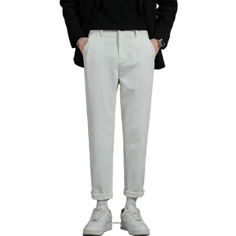 Men's Fashion Suit Trousers - All Season Flowy Wrinkle-Resistant Business Formal Pants for Daily Wear, Commuting & Comfort Work