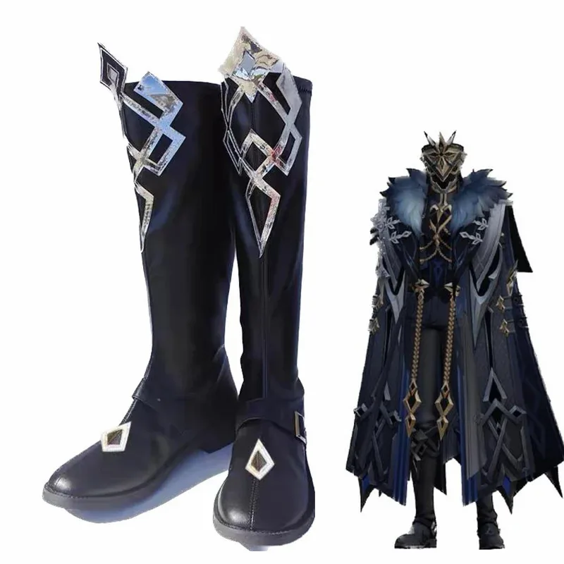 DY20 Captain Capitano Обувь для косплея Игра Genshin Impact Мужской костюм Fatui Harbinger Captain Сапоги для косплея Обувь25