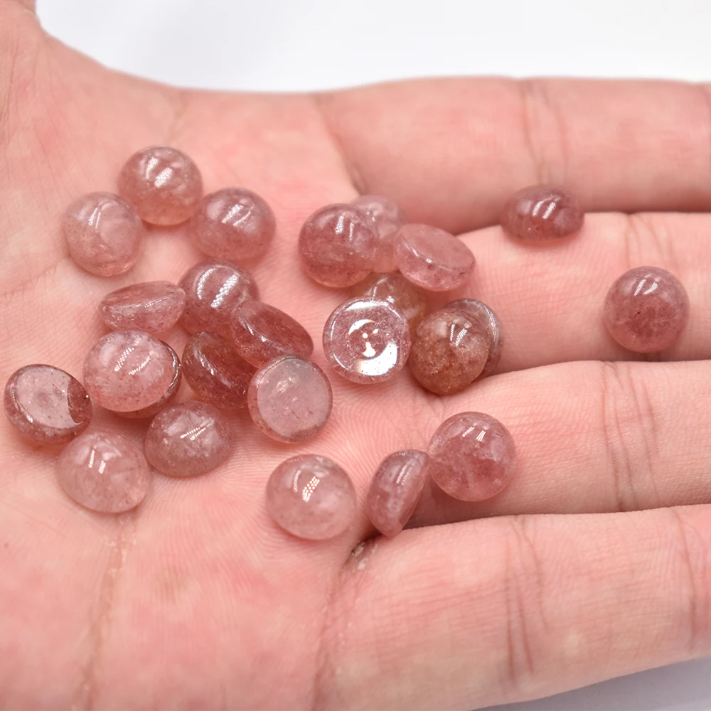 Großhandel 50 Stück/Lot Modische, hochwertige 10mm gemischte runde CAB-CABOCHON Natursteinperlen für Schmuckzubehör, kostenloser Versand – Detail 22