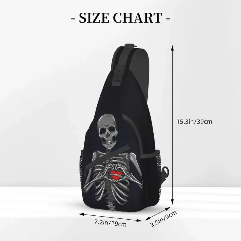 Customized Gothic Skeleton Death Skull Sling Bags for Men Fashion Shoulder Chest Crossbody Backpack Travel Hiking Daypack