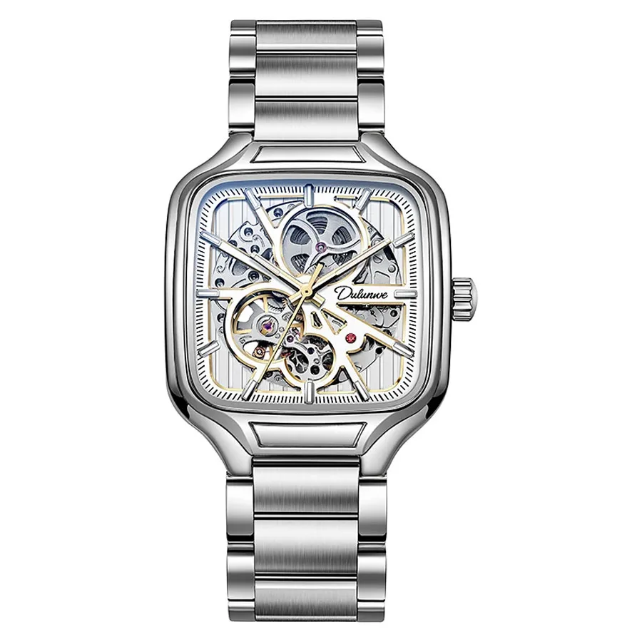 

Мужские модные часы из нержавеющей стали высокого качества с квадратным циферблатом светящиеся автоматические механические часы Relogios Masculino 2024