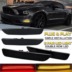 Ford Mustang 2010-2014 için LED Side Marker işık füme Lens Amber ön kırmızı arka yan çamurluk işıkları