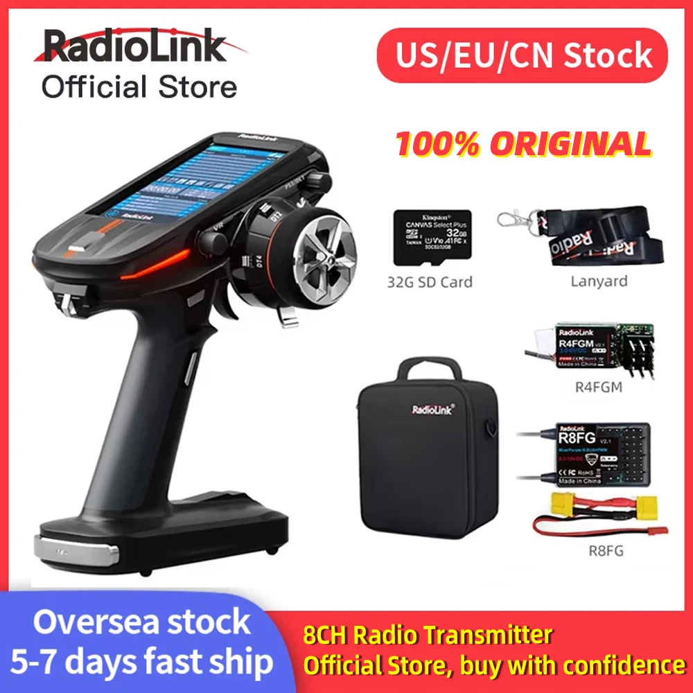 

Radiolink RC8X 2.4G 8 Channels RC Radio Transmitter Receiver, Touch Screen FPV Controller for Crawler Drifting Boat Radio link