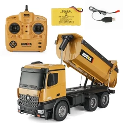 1/14 2.4GHz Huina Engineering Vehicle 573 RC Dump Truck 10 CH Alloy Engineering Vehicle Led Light Tipper Truck Tractor Truck Toy