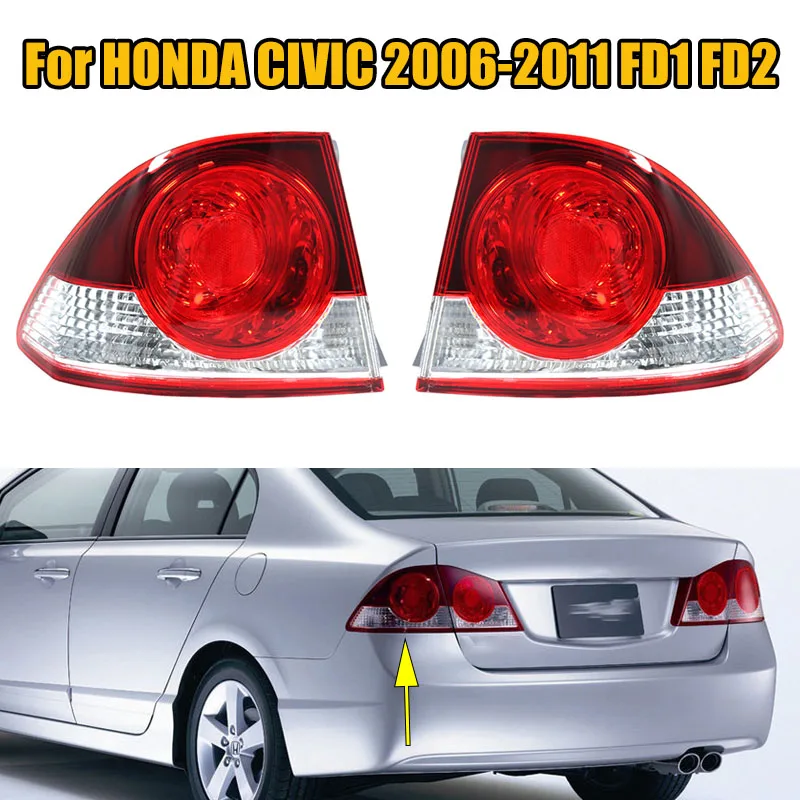 

Left Right Outer Tail Light Tail Lamp Rear Light Brake LampTaillight For HONDA CIVIC 2006 2007 2008 2009 2010 2011 FD1 FD2