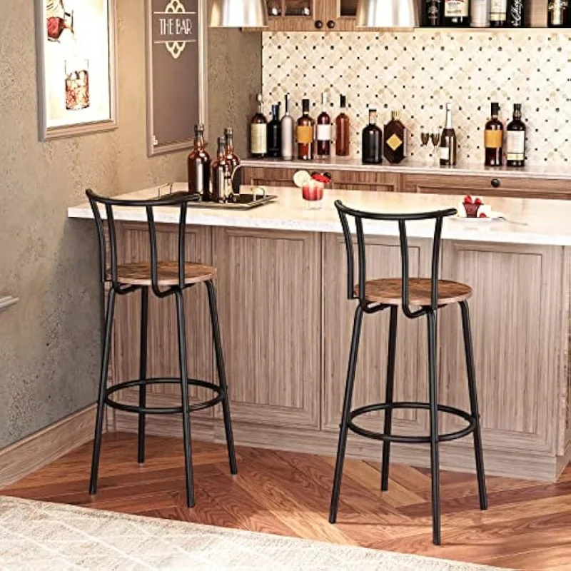 

Bar Stools with Back,Bar Stools Set of 2,27.8 Inch Counter Height bar stools,Breakfast Bar Chairs,Solid and Stable,Easy Assembly