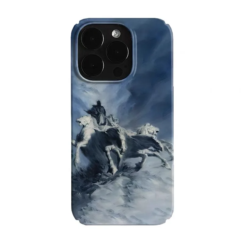 

Ins Blue Cloud Carriage Phone Case for IPHONE 17 Air 16E 15 PROMAX 14Plus 13 12 MINI 11 PRO 16Plus XR XS MAX Acrylic Phone Cover