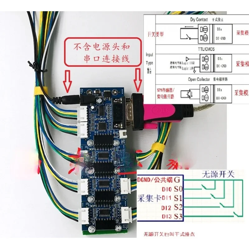 

1Pcs 32-channel Switch/digital Input, Acquisition Module, RS232, Automatic Upload, Automatic Data Transmission