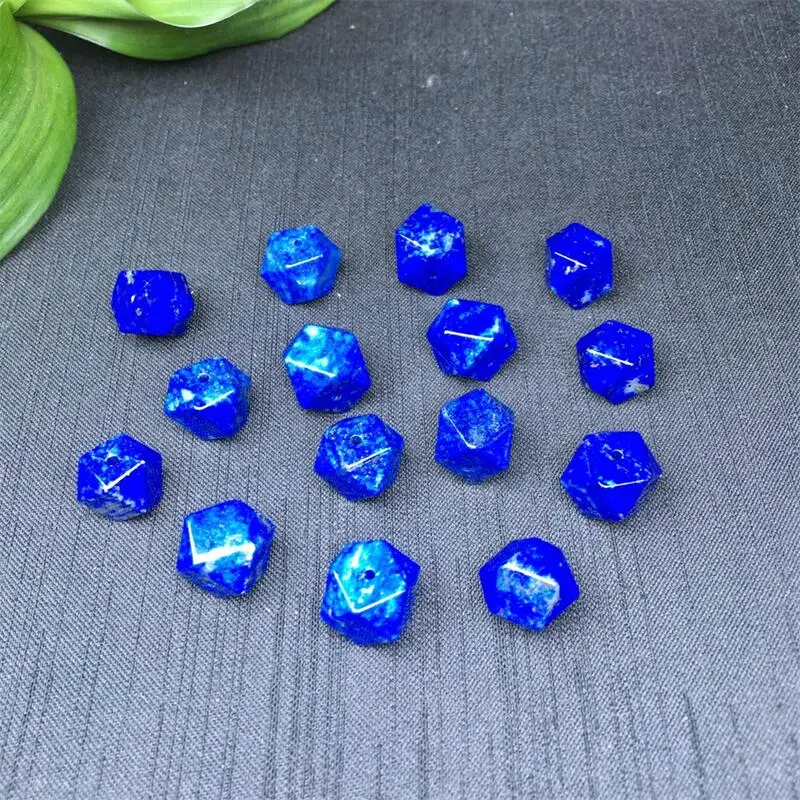 5pcs Natural Lapis Lazuli Facet Bead Carving Healing Crystal Mini Home Decoration Healthy Children Toy Gift 12.5MM