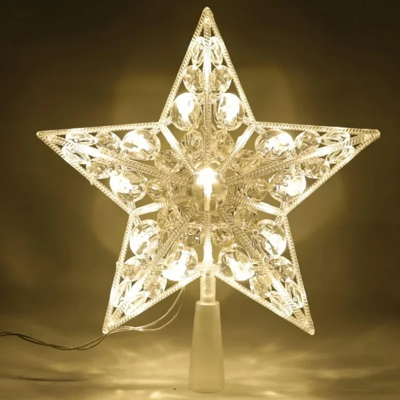 

15cm Christmas Tree Decoration Stars Warm White Lights Home Room Decor LED Shining Lamp Xmas Festival TopStar Navidad 1.07in