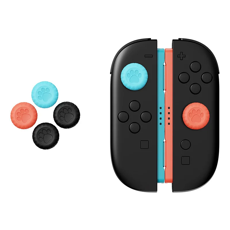 4 stücke Nette Katze Silikon Thumb-Stick Grip Cap Abdeckung Für Nintendo Schalter 2 Joy Con & Schalter 2 Pro Controller schutz Zubehör