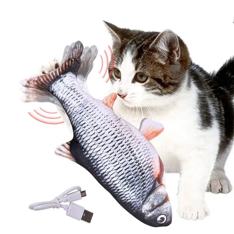 Cat Fish Toy Floppy Fish Dog Toy Flappy Fish Interactive Dog Toy Interactive Realistic Plush Simulation Doll Fish Toy Funny