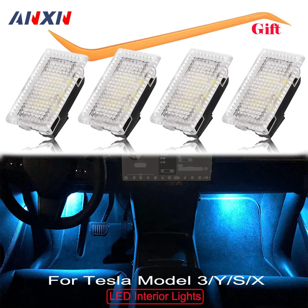 Per Tesla Model 3 Y S X lampadine per illuminazione a LED per interni Ultra-luminose Kit accessori Fit Trunk, Frunk, pozzanghera per porte, luci per