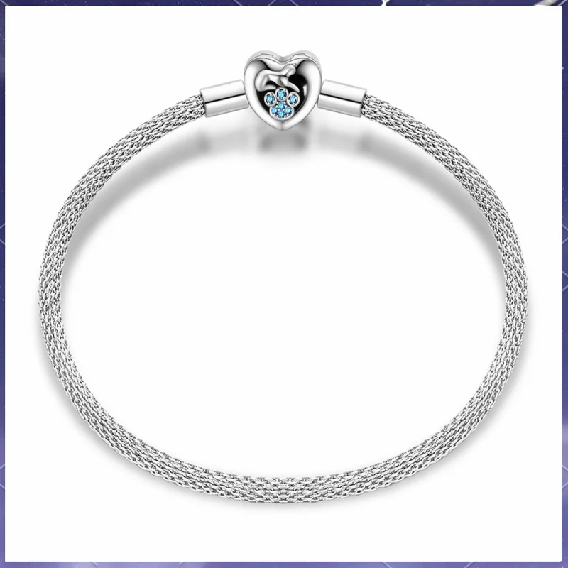 

Classic Fashion 925 Silver Bracelet Cat Claw Love Women's Suitable for DIY Jewelry
