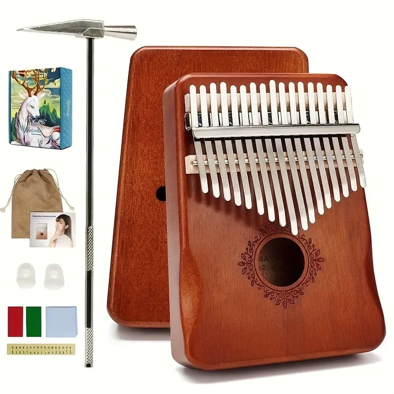 

17 Keys Kalimba Thumb Piano High Quality Wooden Body Portable Finger Piano Learning Book Musical Instrument for Music Lovers