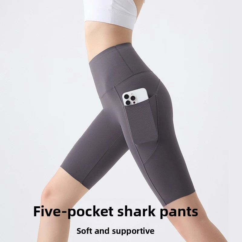Women High Waist Yoga Leggings with Pockets Summer Thin Quick Dry Sports Pants Tummy Control Running Gym Fitness Workout Bottoms