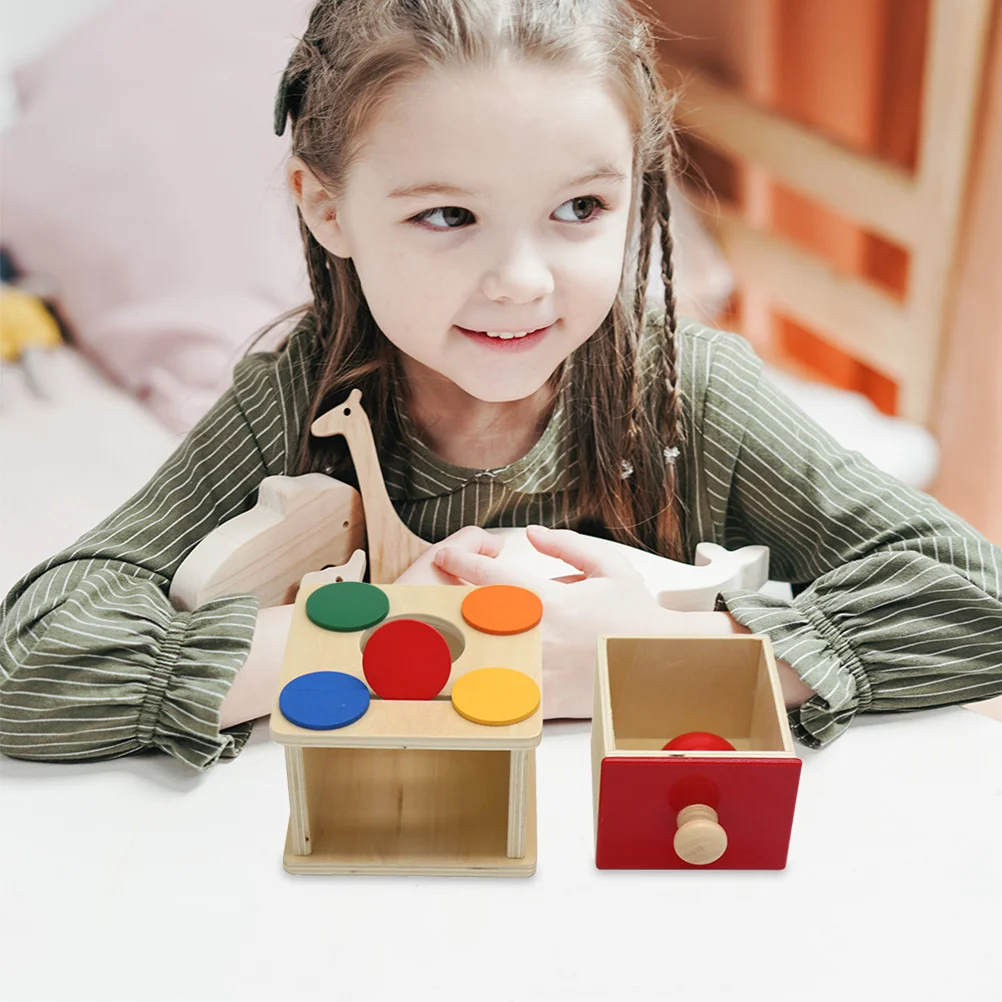 1Set Cassetto in legno Sussidio didattico Scatola Montessori per bambini Educazione sensoriale Sviluppo delle abilità motorie fini Regalo 6-12 mesi