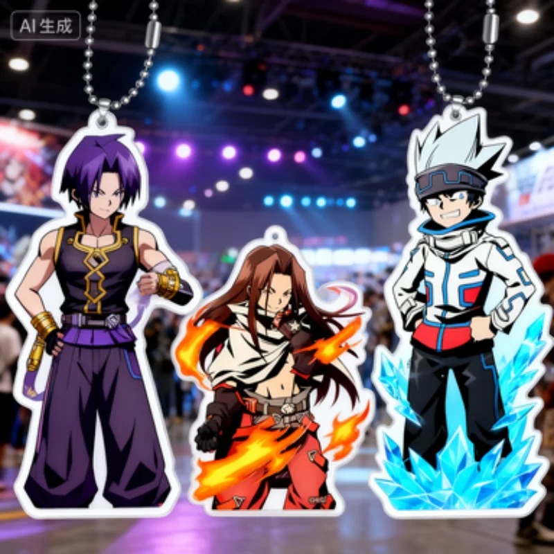FACTORY STORE  wholesale Anime SHAMAN KING Decor Toys For Kid Anime Action Figures Acrylic keychain keyring 16cm Model Toys