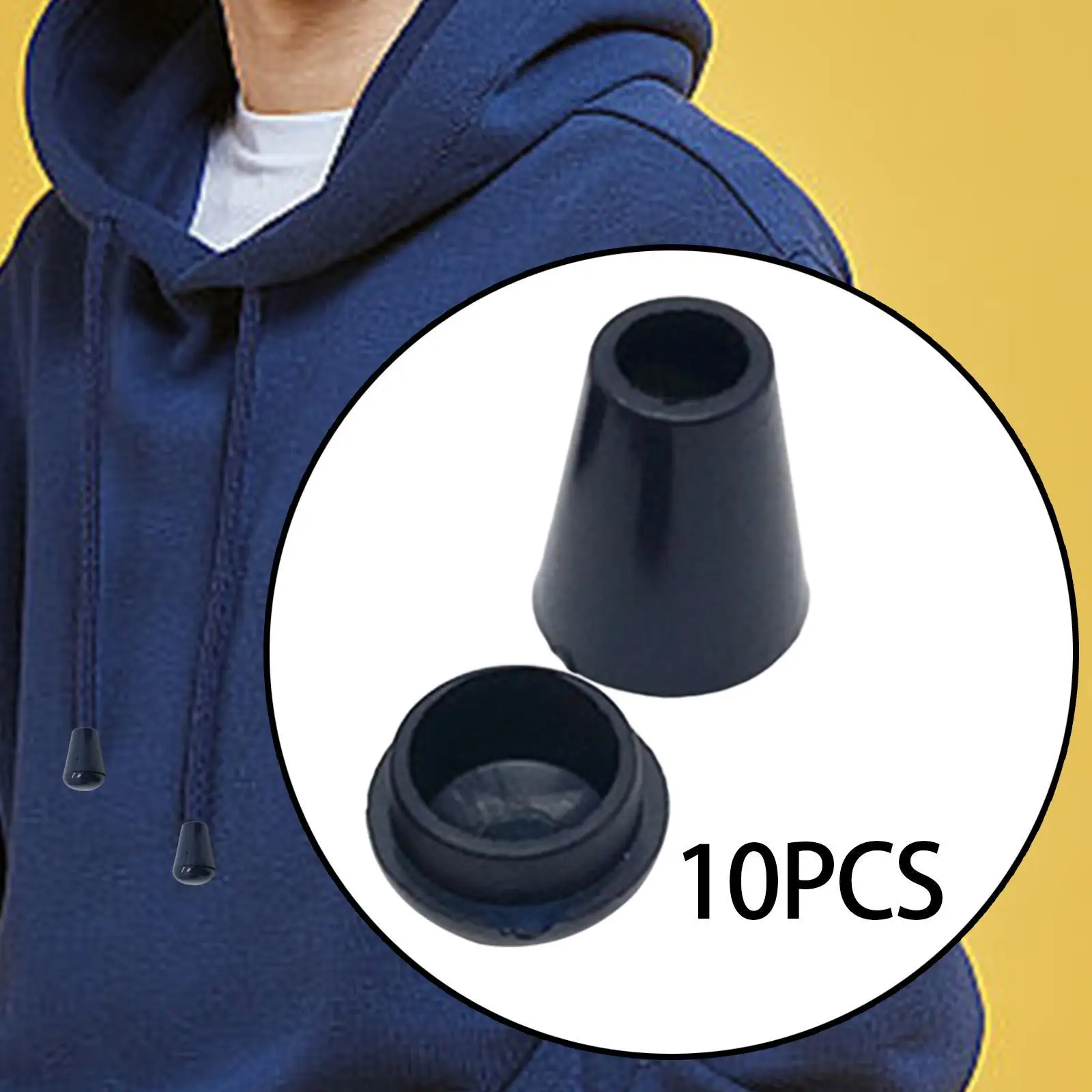 DIY الحبل ينتهي جرس حبل السدادات السوداء تبديل قبعات السحابات لحقيبة الظهر الأربطة الحبل الملحقات #5