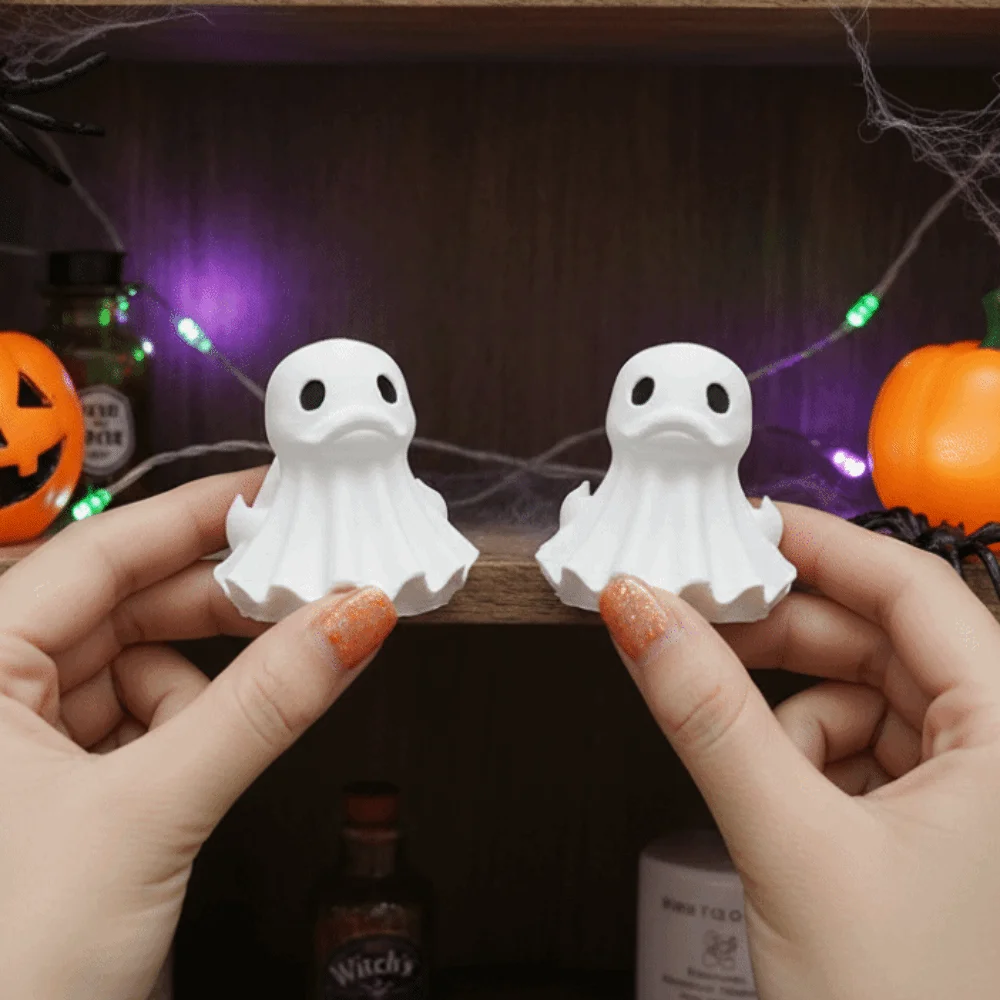 PLA Halloween Ghost Duck Lightweight Compact Spooky Desktop Ornament Collectible Smooth Miniature Duck Figurine