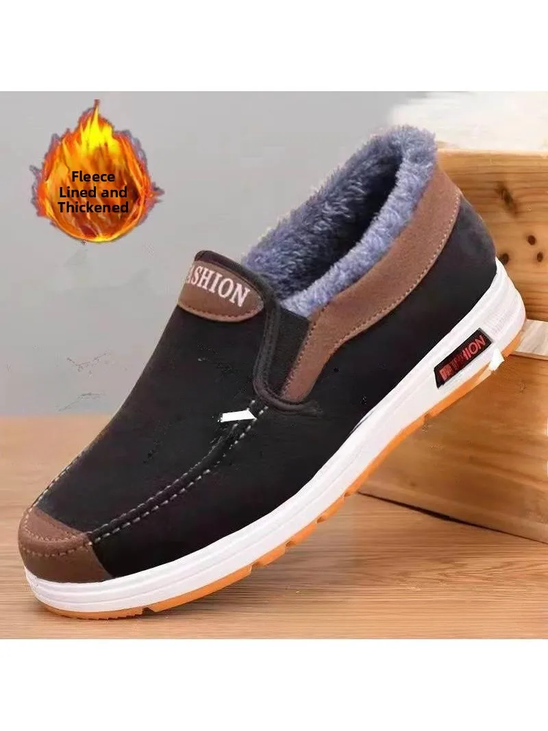 

Kchter Classic Thiened Fce Lined Slip-On Cotton oes Противоскользящий Износостойкий Удобный круглый носок Casual oes