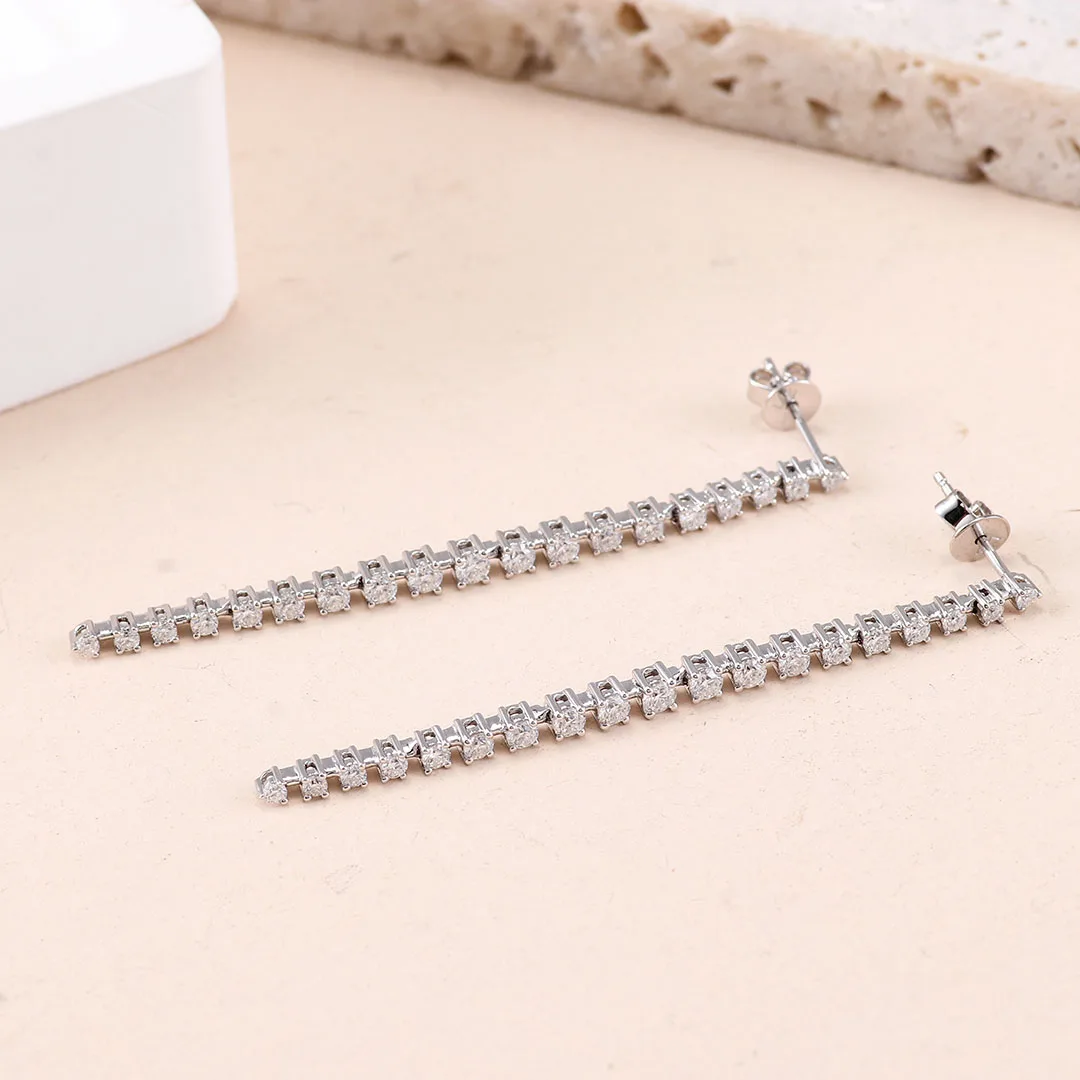 Provence Luxury Drop Earrings for Women 18KGold D/VS1 Lab Diamonds Engagement Jewelry Gradually Stud Earring Personalized Custom