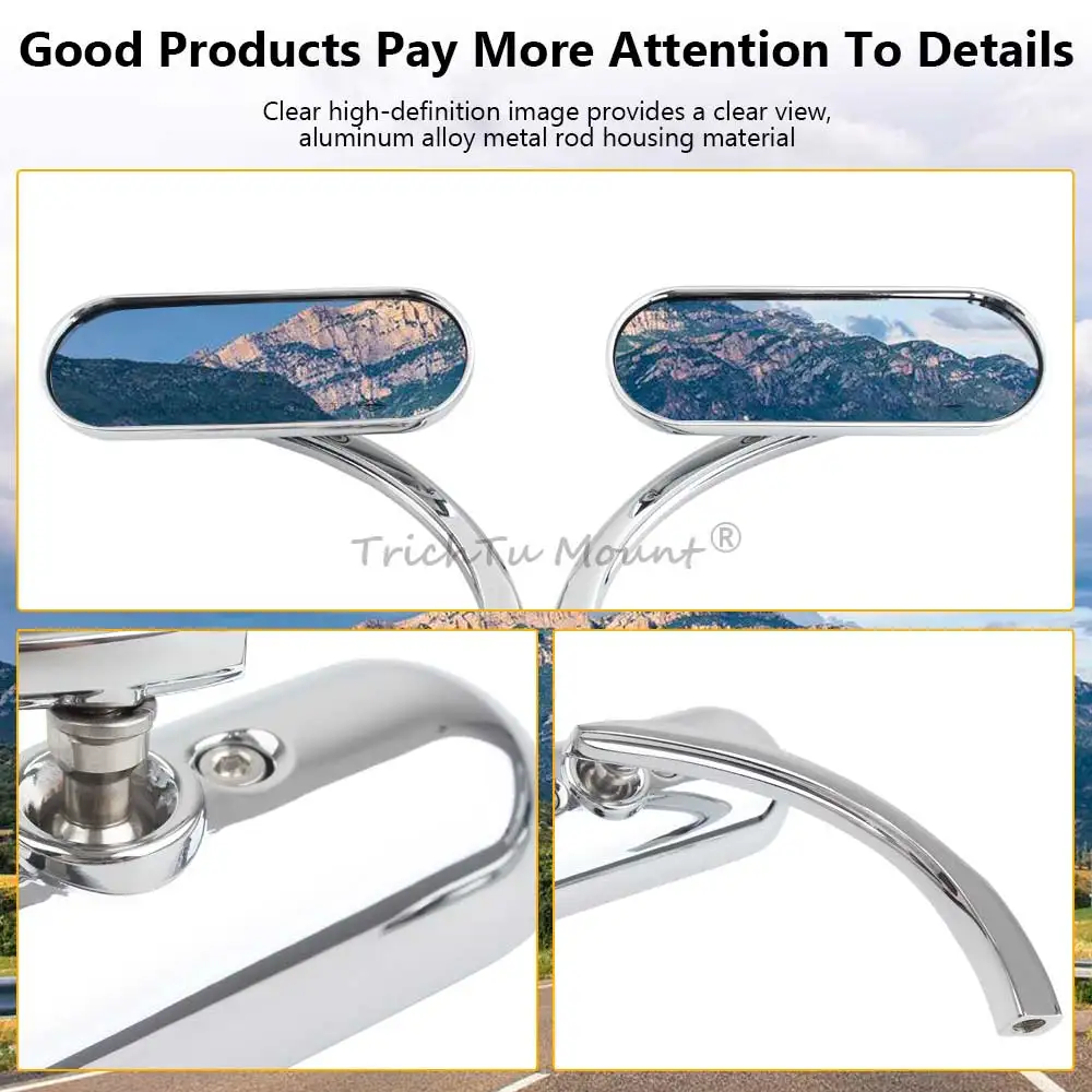 M8/M10 Motorcycle Rearview Mirror Side Handlebar Mirrors Aluminum For Harley Touring Kawasaki Vulcan Suzuki Honda Victory Indian view 5