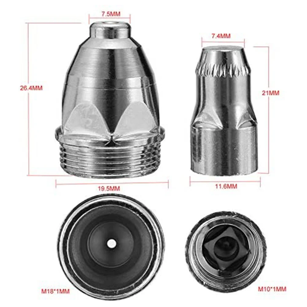 

A53Q-P80 Plasma Electrode Tip Nozzle 1.5 100Amp Plasma Cutting Torch Consumables Accessory 35Pcs