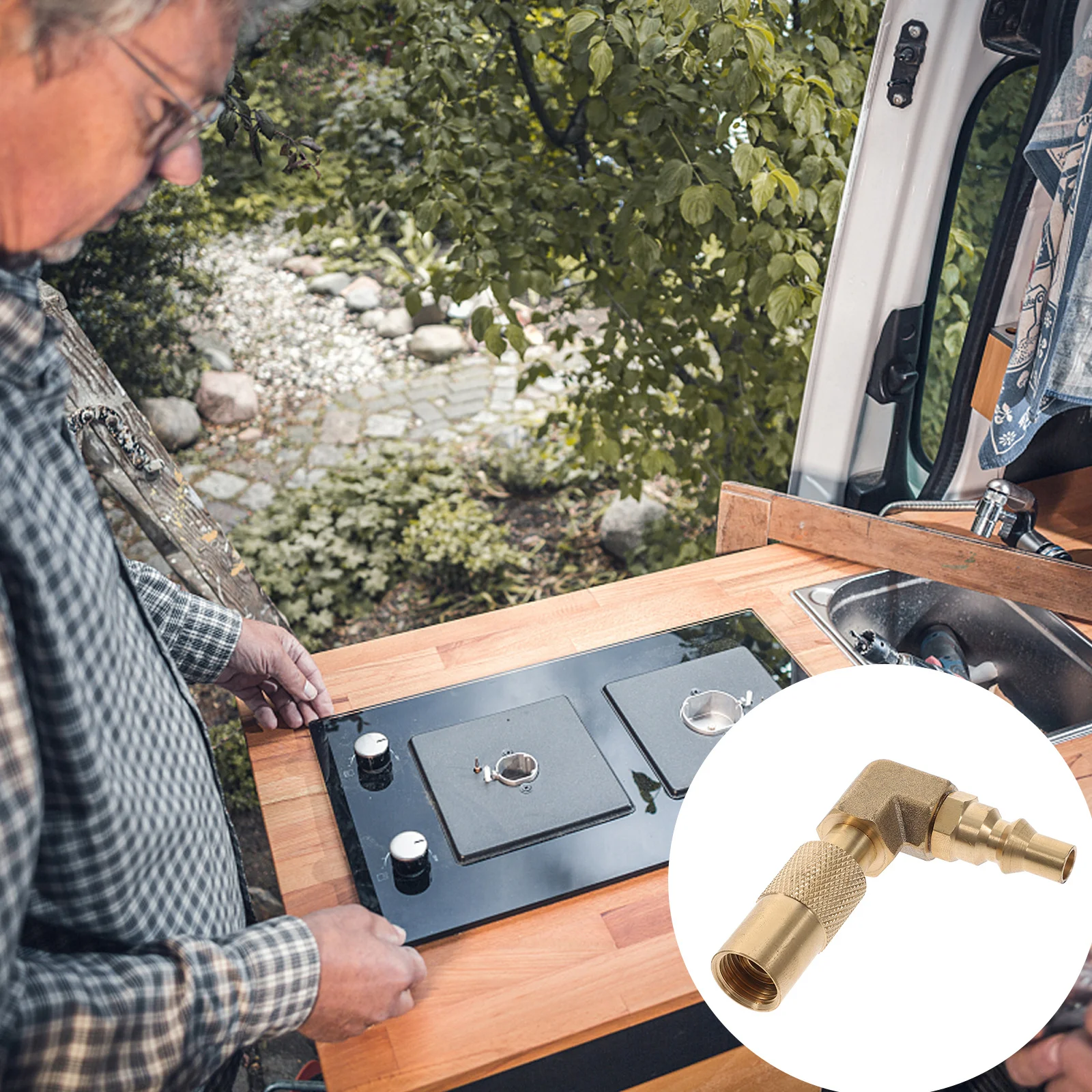 

Adapter 1/4 Inch Brass Conversion Fitting For Rv Propane Quick Connect Griddle Propane Tank Elbow Adapter