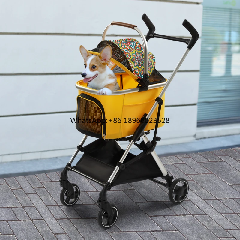 

Direct Luxury Aluminium Pet Stroller Dog Small Dogs ibiyaya Pet Stroller with Storage Basket