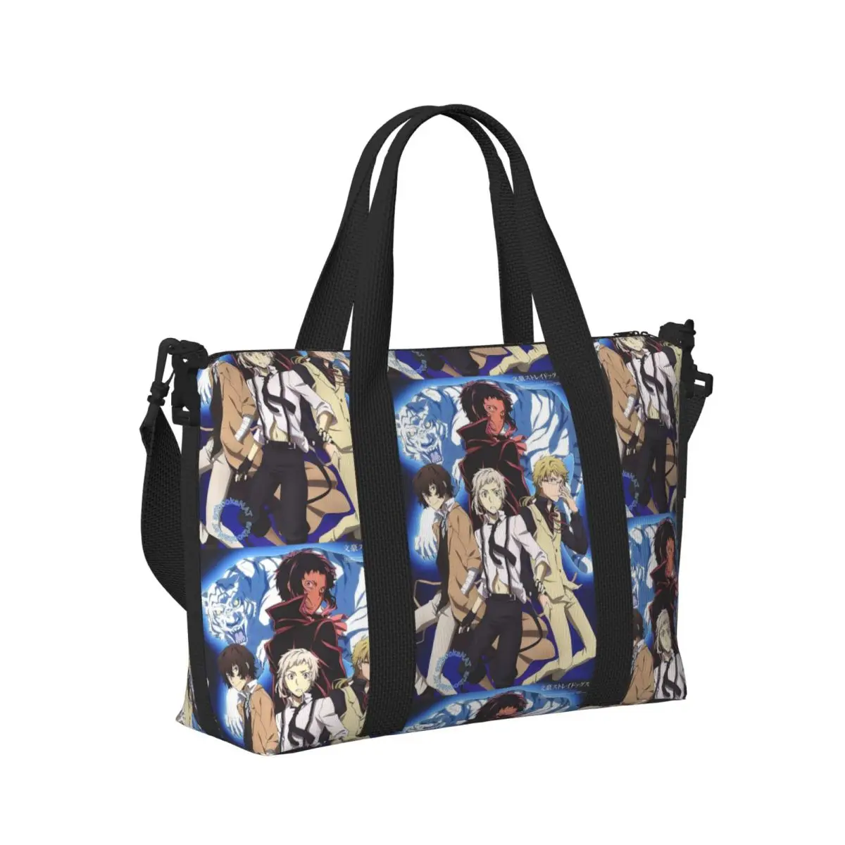 

Bungou Stray Dogs Anime Beach Travel Bag Large Capacity Tote Bags for Gym Sport Women Shopping Duffle Shoulder Bag