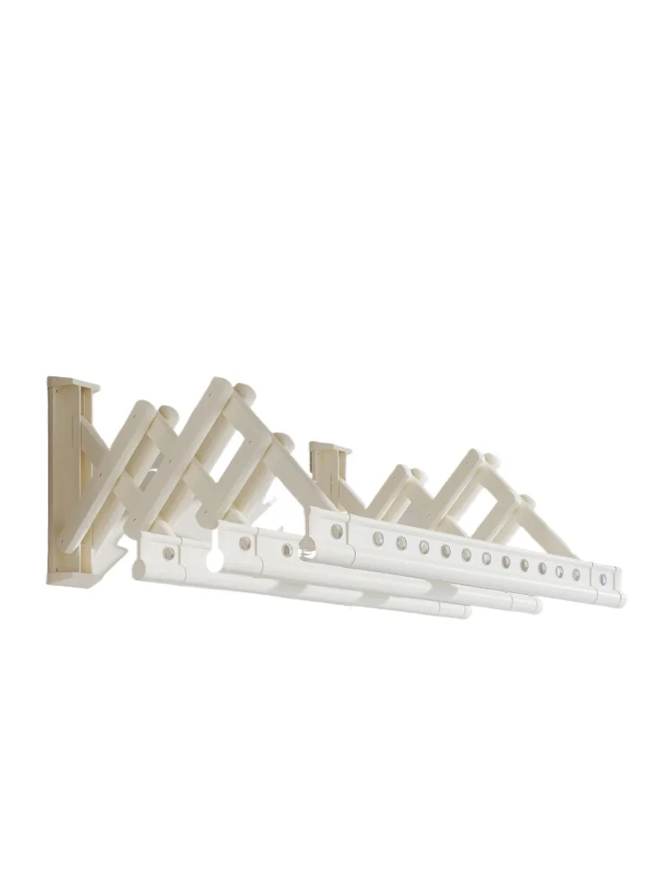 Balcony side-mounted drying rack wall fixed folding sliding side wall telescopic drying rod small apartment