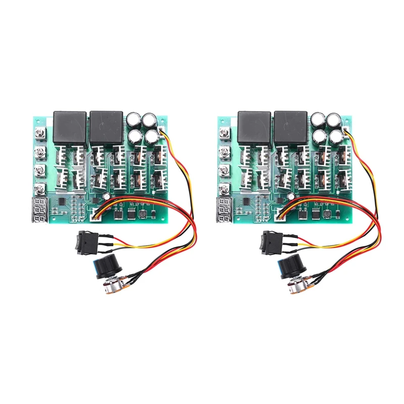 2X DC 10-55V 12V 24V 36V 48V 55V 100A Motor Speed Controller PWM HHO RC Reverse Control Switch With LED Display