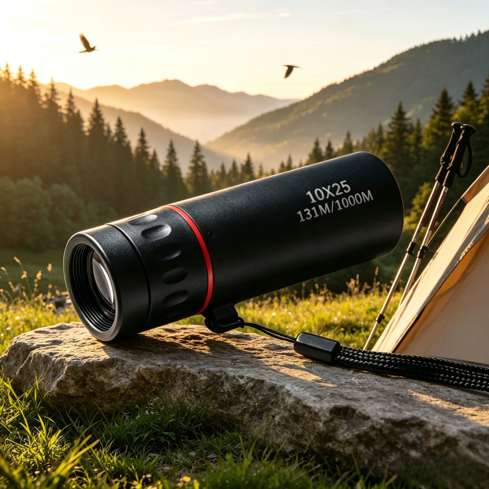 10X25 HD Monocular Telescope Pocket Portable for Outdoor Travel Hiking Fishing Camping Bird Watching Concert