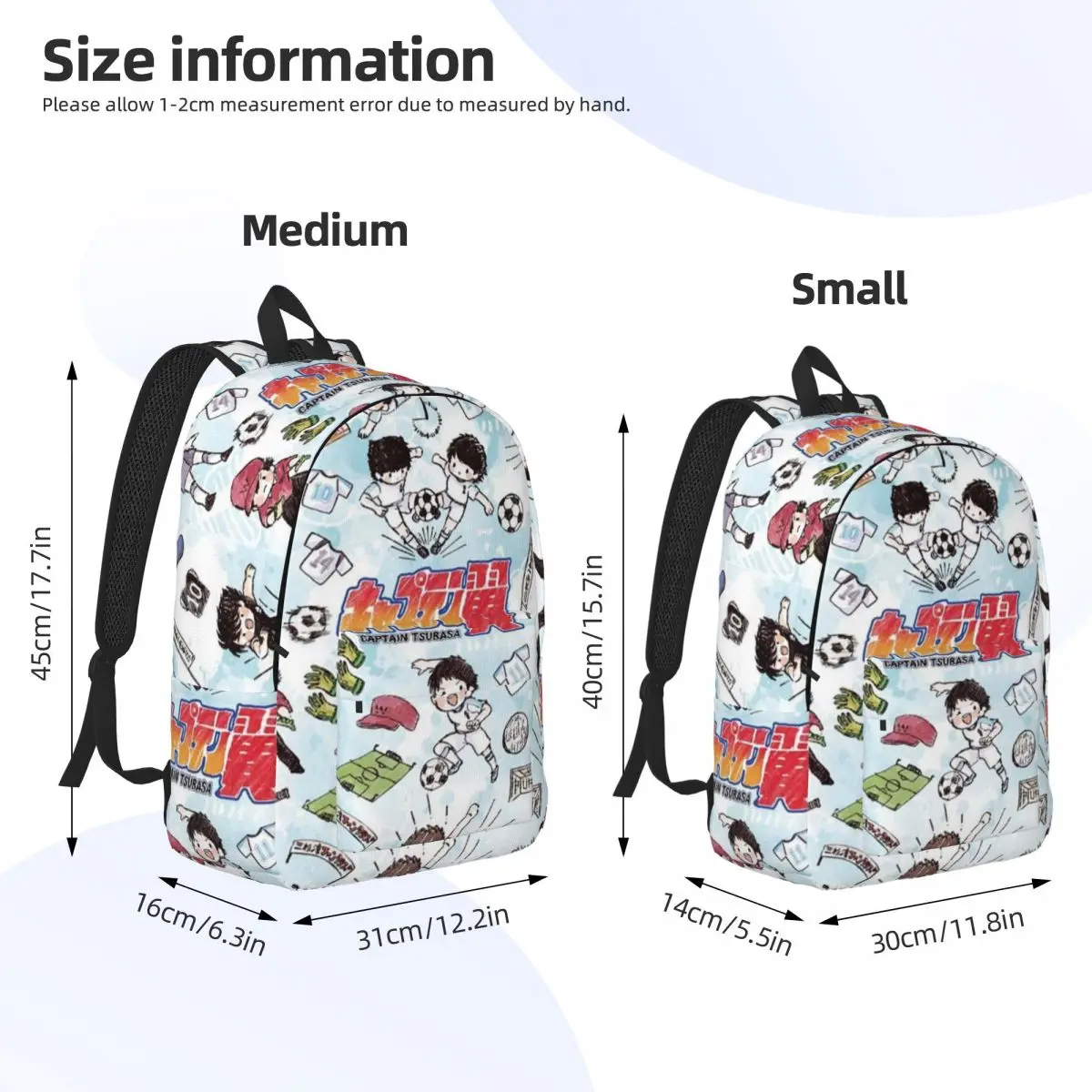 Captain Tsubasa Anime Cartoon Mochila, estudante da escola primária, mochila de futebol, menino e menina, mochila infantil, esportes