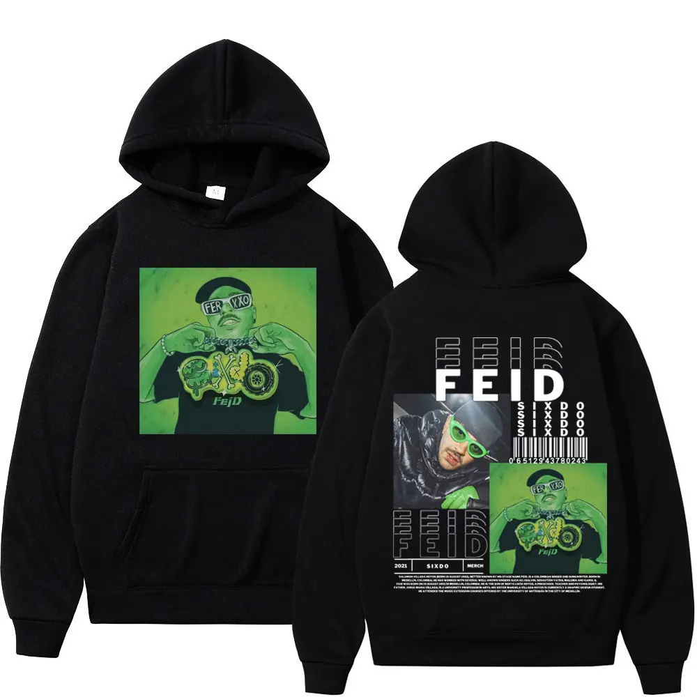 

Rapper Feid Music Album Graphic Hoodies Men's Women's Hip Hop Vintage Oversized Sweatshirts High Quality Fashion Trend Pullovers