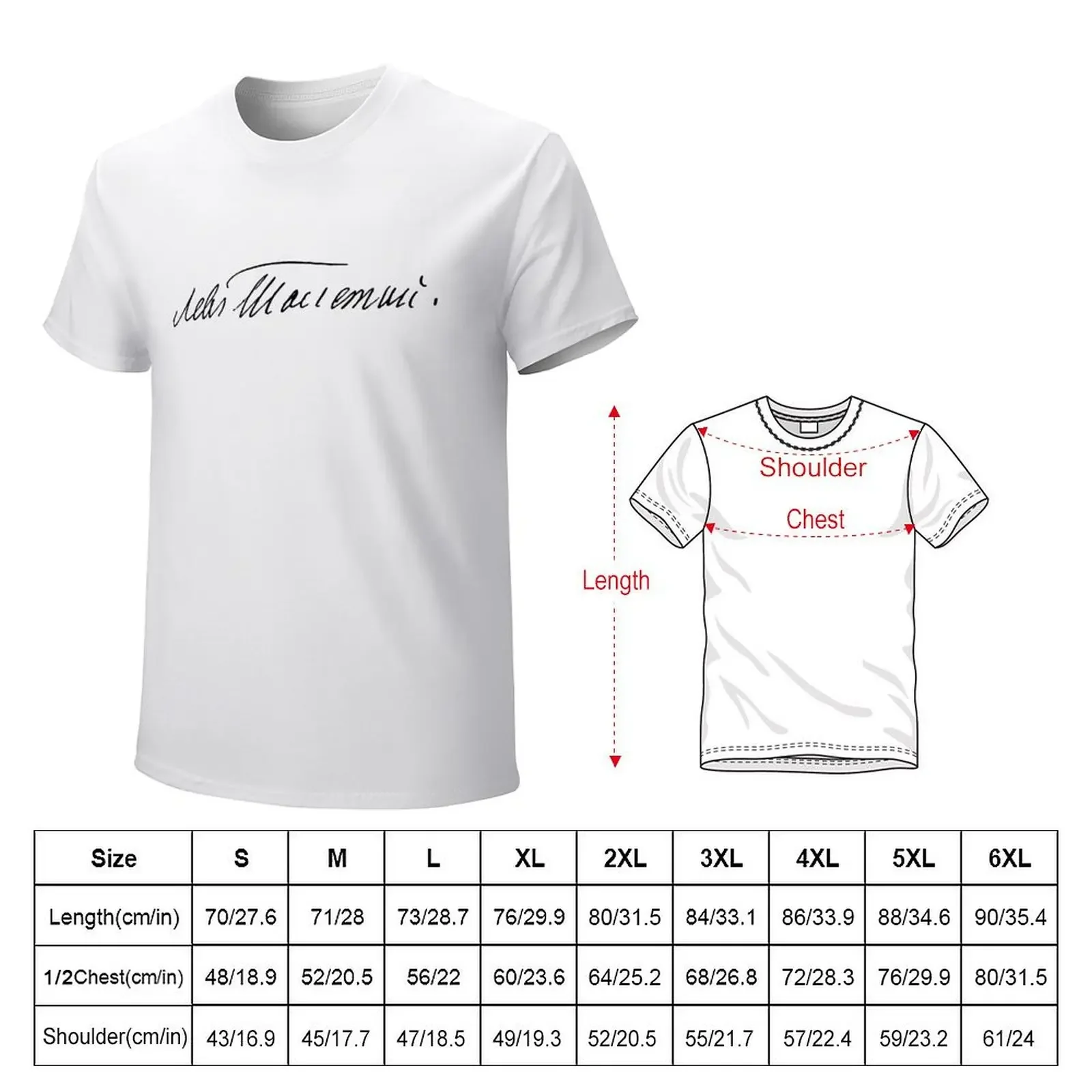 Leo Tolstoy Signature T-shirt new edition sweat customizeds t shirts for men graphic