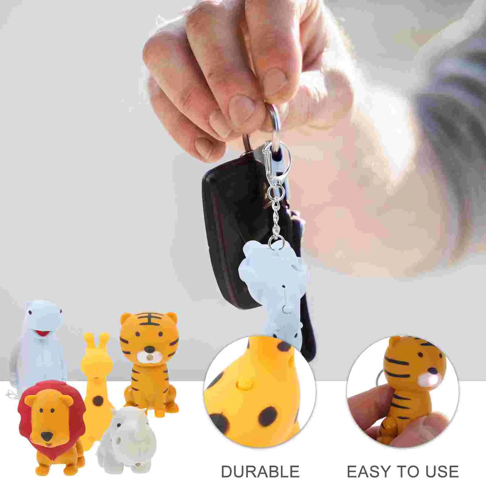 Jungle Animal Key Chains Keychain Flashlights for Kids Keychains Ring Child up Rings Fob