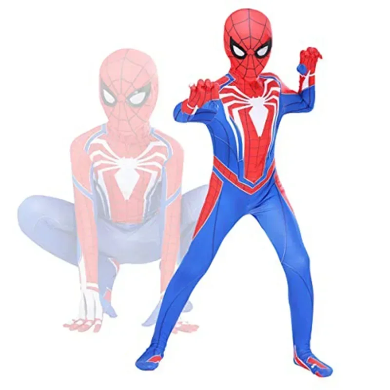 Halloween 4-12Y Superhero Iron Spider Costume Peter Parker Bodysuit Boys Girls Play Movie Fan Cosplay Fantasy Costume